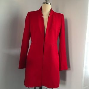 Zara Basics Red Long Blazer